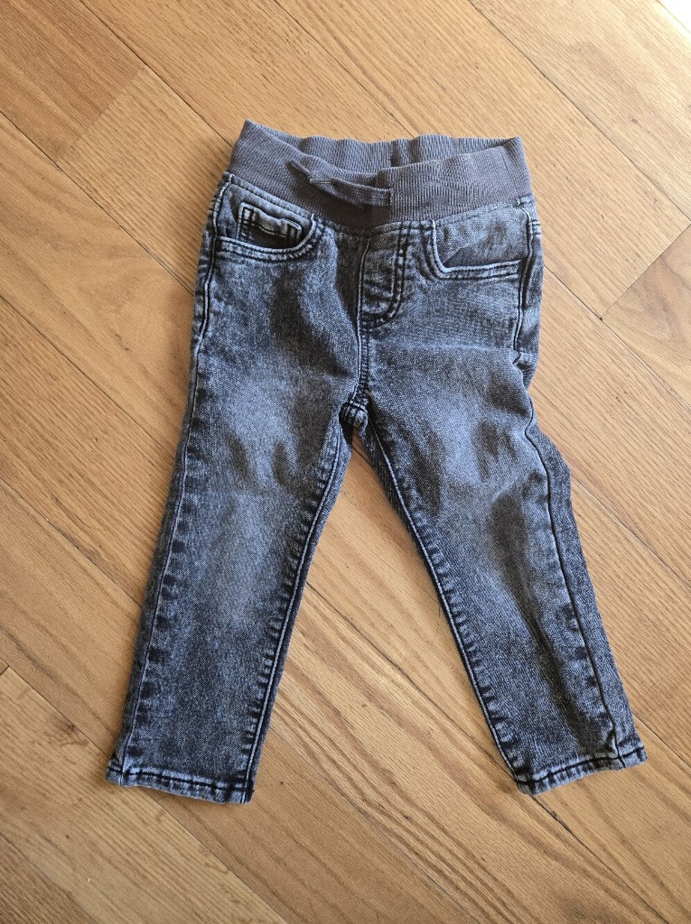 Wonder Nation Boys 3T Gray Acid Wash Pull-On Denim Jogger Pants